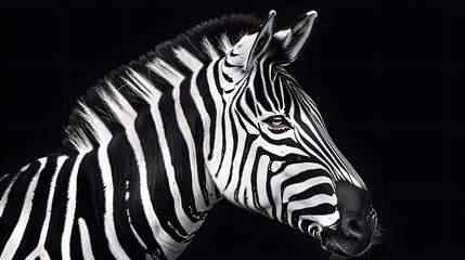 Fototapeta premium portrait of zebra. Black and white version. 