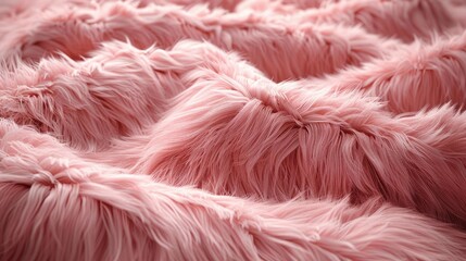 Fototapeta premium Pink soft plush fur background, generative ai 