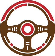 Silhouette vector steering wheel icon