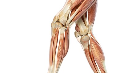 human leg anatomy on white background