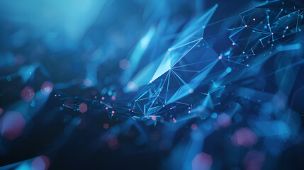 3D network connections with plexus design background,Abstract Plexus Blue Geometrical Shapes. Connection And Web Concept. Digital, Communication And Technology Network Background With Moving Lines 