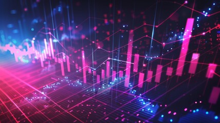 Abstract Digital Stock Market Chart Illustration