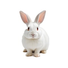 Isolated white rabbit on a white background