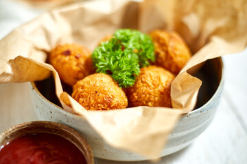 Deep fried cheese balls