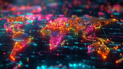World map of ecommerce in the electronic and computer worlds