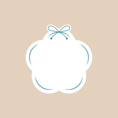 青色梅形フレーム_和風_単品