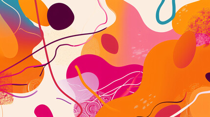 A colorful abstract painting with a lot of swirls and splatters. The painting is full of bright colors and has a lot of texture.