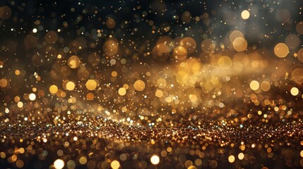 Obraz premium Golden Lights and Glittering Sparkle Abstract Background