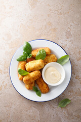 Traditional homemade croquettes with sauce