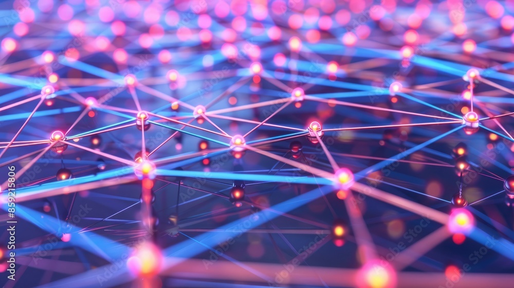 Poster a network of interconnected lines and data in the digital age, generative ai