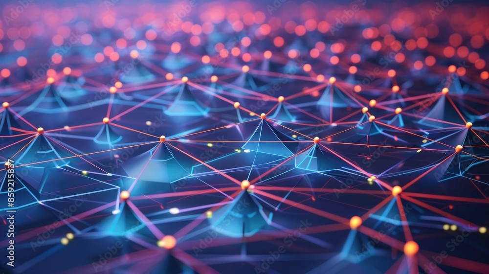 Poster a network of interconnected lines and data in the digital age, generative ai