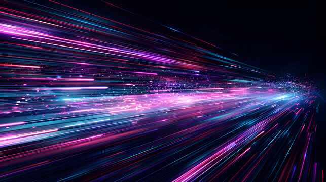 Abstract technology background of high speed global data transfer, ultra fast broadband and connection, digital cyber tech motion - Powered by Adobe