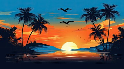 Obraz premium sunset on the beach