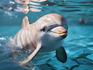 Fototapeta premium A Portrait of a dolphin on an isolated background