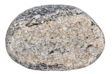 Top view of single black pebble