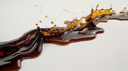 Engine oil spilled on a white surface