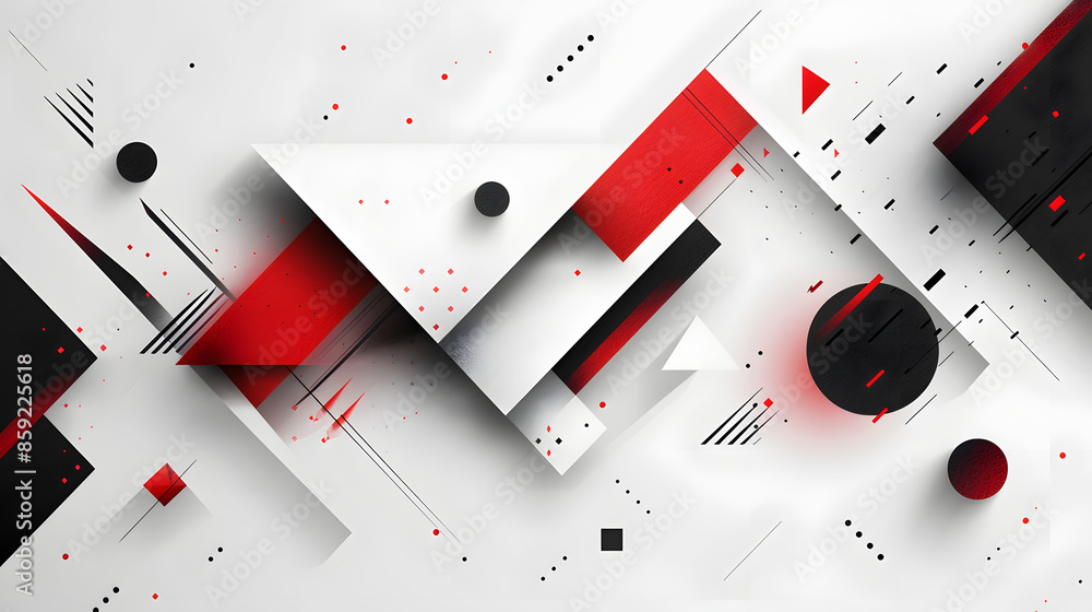 Aufkleber Design a compelling geometric presentation with Red white