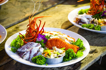 a traditional Taiwanese lobster salad served at a banquet