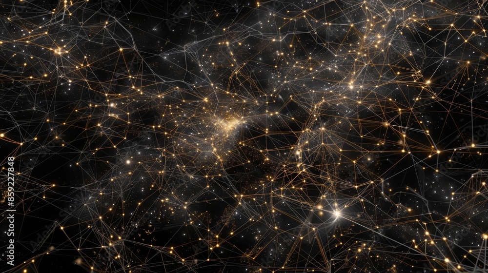 Poster a visual representation of a complex network of connections