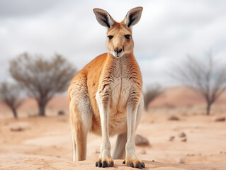 Fototapeta premium A Portrait of a kangaroo on an isolated background