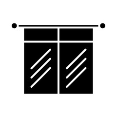 glass wall icon, silhouette vector isolated on white background. simple and modern design