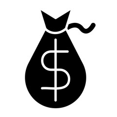 Money Bag Glyph Icon