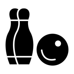 Bowling Glyph Icon