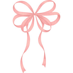 Hand Painted Watercolor  Coquette Bow Digital Clipart Set  