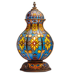 Islamic themed desk lamp on isolated transparent background