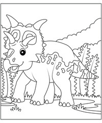 Dinosaur coloring page for kids and adults 