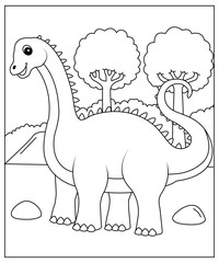 Dinosaur coloring page for kids and adults 