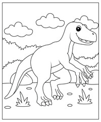 Dinosaur coloring page for kids and adults 