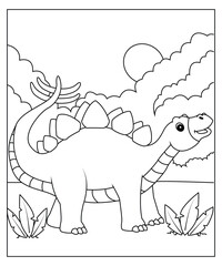 Dinosaur coloring page for kids and adults 