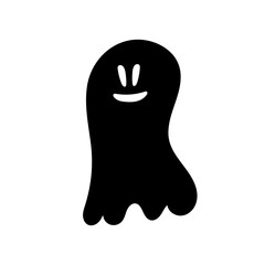 Ghost Illustration Vector Illustration Black and White
