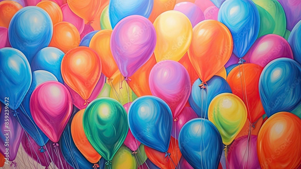 Poster colorful balloons background