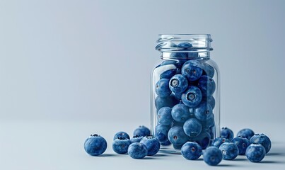 Beautiful blueberry arrangement in a glass bottle with gift tag