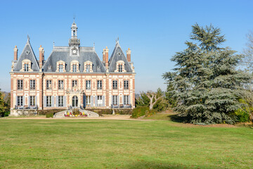 The church or cathedral or castel in the French town of nogent le roi