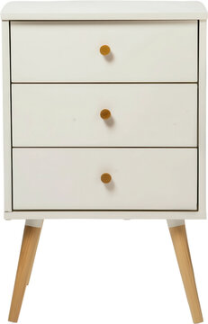 Modern White Three-Drawer Nightstand
