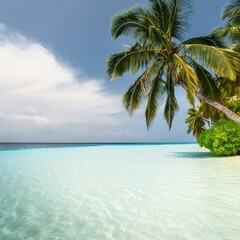 coconut trees on a beautiful beach