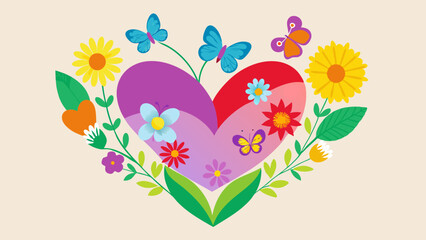 heart with flowers