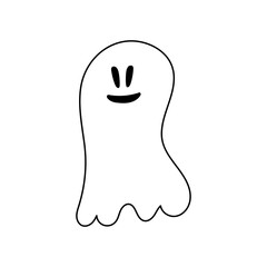 cute halloween ghosts illustration, flat halloween ghosts element, vector illustration