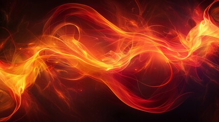 Abstract Flame-Like Stream in Red and Orange Colors