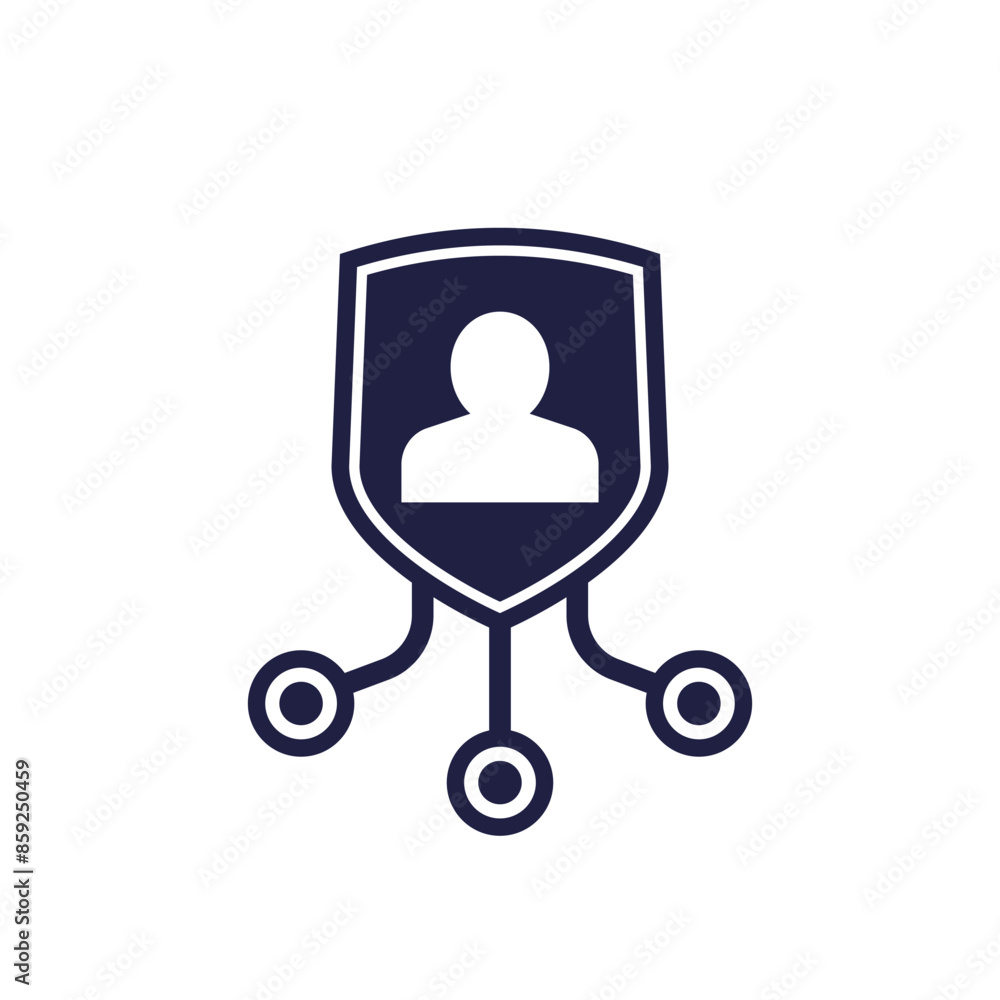 Canvas Prints user protection icon on white