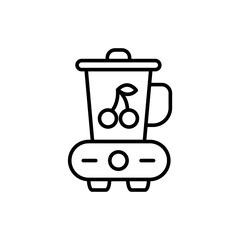 Cherry juice outline icons, minimalist vector illustration ,simple transparent graphic element .Isolated on white background