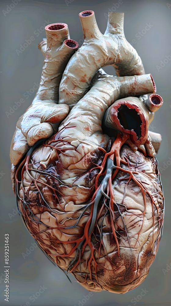 Sticker Hyper-Detailed 3D Anatomy of the Human Heart with Internal Structures and Valves