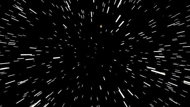 Abstract particles speed centric motion starburst rays animation 3D rendering.