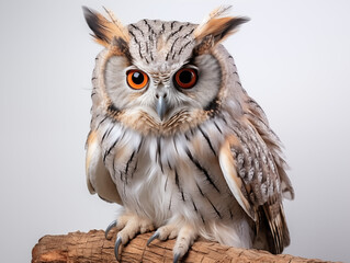Naklejka premium A Portrait of a owl on an isolated background