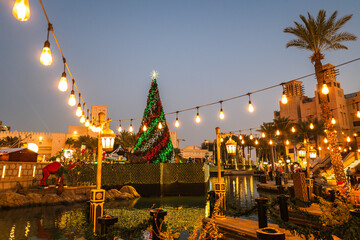 Christmas tree at Souk Madinat Jumeirah in Dubai	