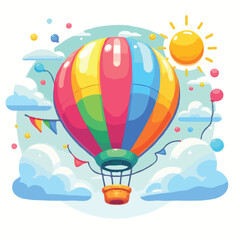 Obraz premium Air ballon vector on white background