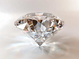 Radiant Diamond with Atmospheric Lighting on White Background